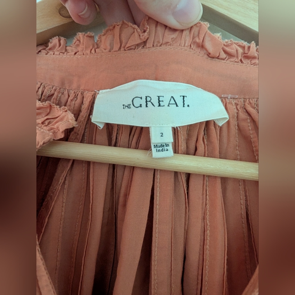 The Great Lightweight Pintuck Blouse - Color Is Terra Cotta - Picture 10 of 14